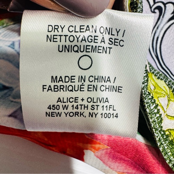 New Alice + Olivia Cerise Smocked Back Floral Bandeau Top Size 10 - Picture 10 of 13